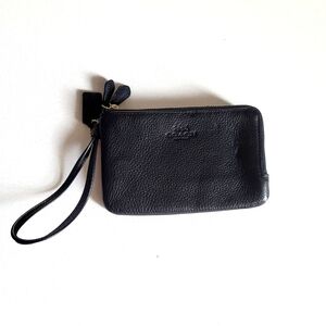 Coach Black And Gold Wristlet Clutch